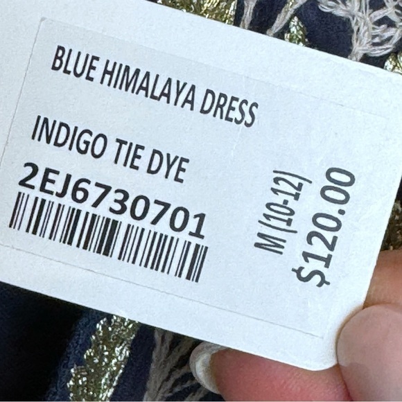 New SOFT SURROUNDINGS Blue Himalaya Dress Indigo Tie Dye #2EJ67 Sz Medium - Picture 10 of 12